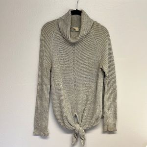 Moth turtleneck tie front grey sweater